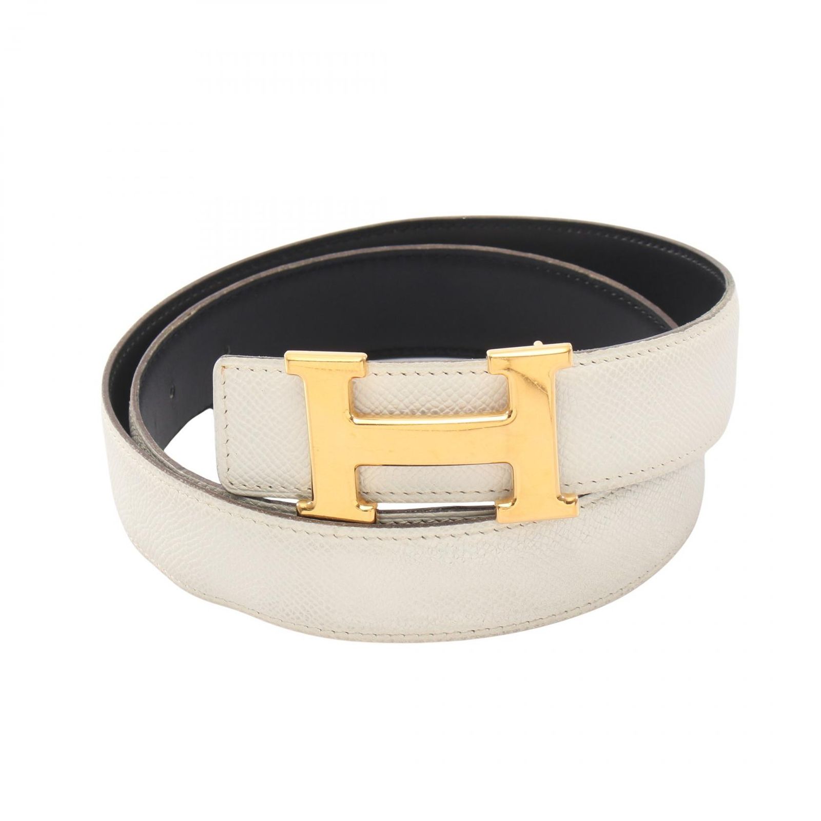 エルメス HERMES ベルト コンスタンス Hベルト リバーシブル アイボリー カーフ（牛革） コンスタンスベルト レディース Used B