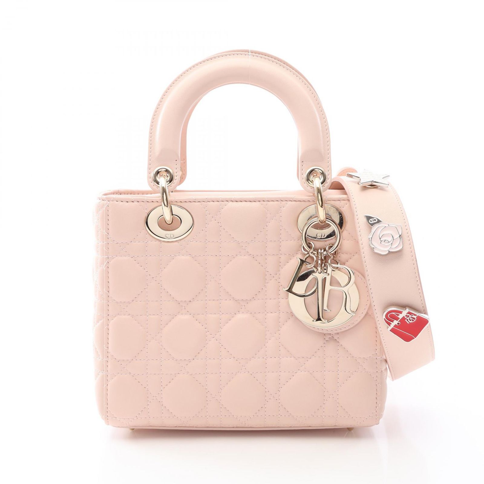 ディオール Dior ハンドバッグ LADY DIOR MY ABCDIOR レディディオール スモール カナージュ 2WAY ベビーピンク レザー My ABCDior カナージュ 2wayトート スモール レディース