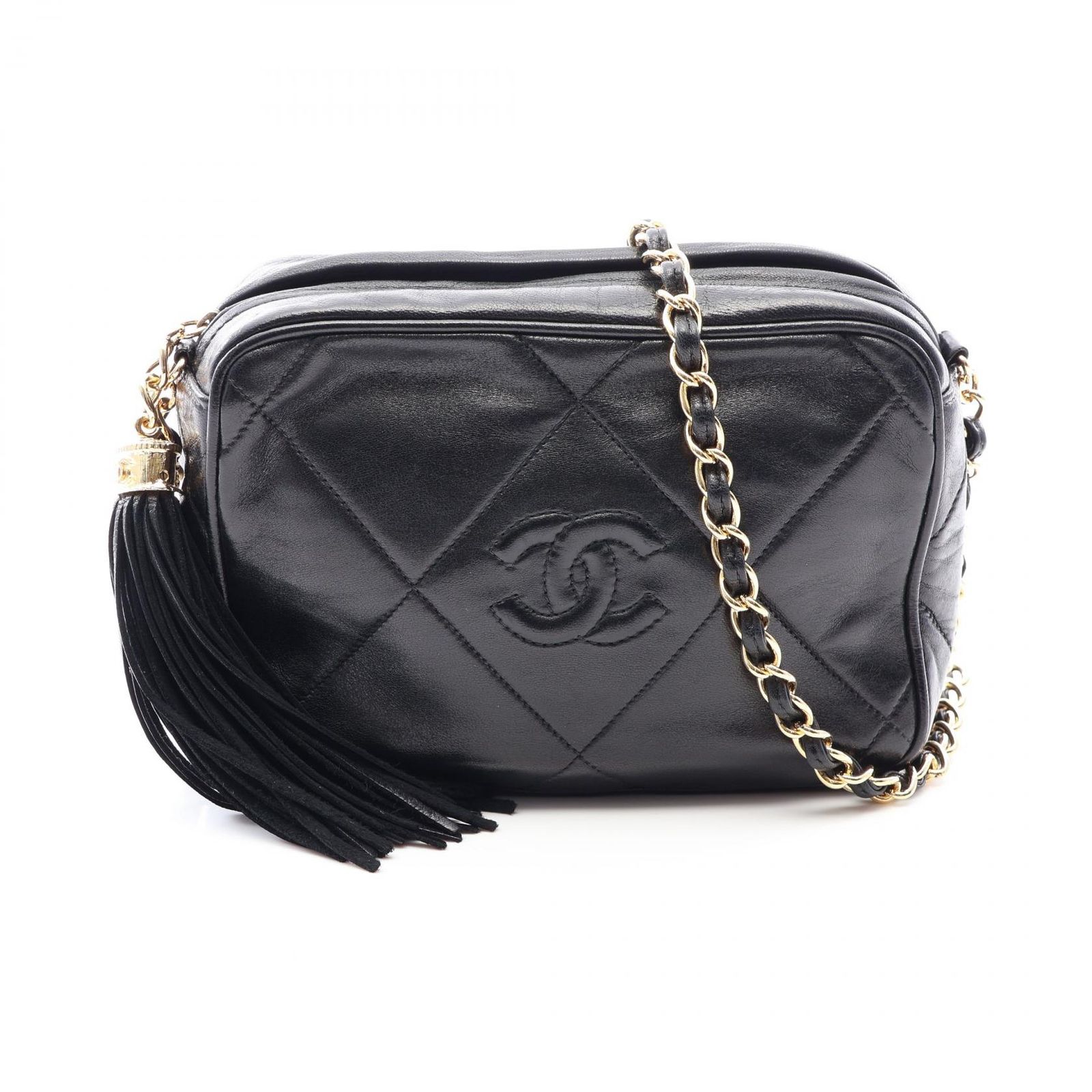 シャネル CHANEL ショルダーバッグ マトラッセ タッセル ブラック