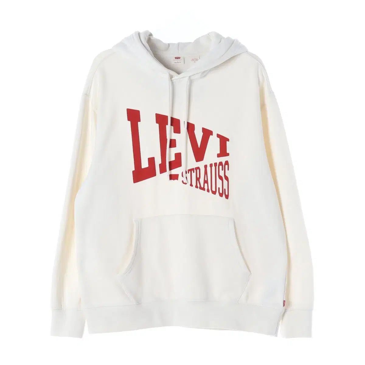 リーバイス 24FW リラックスフィット ビックロゴ プリント 起毛 フードTシャツ フーディー アイボリー