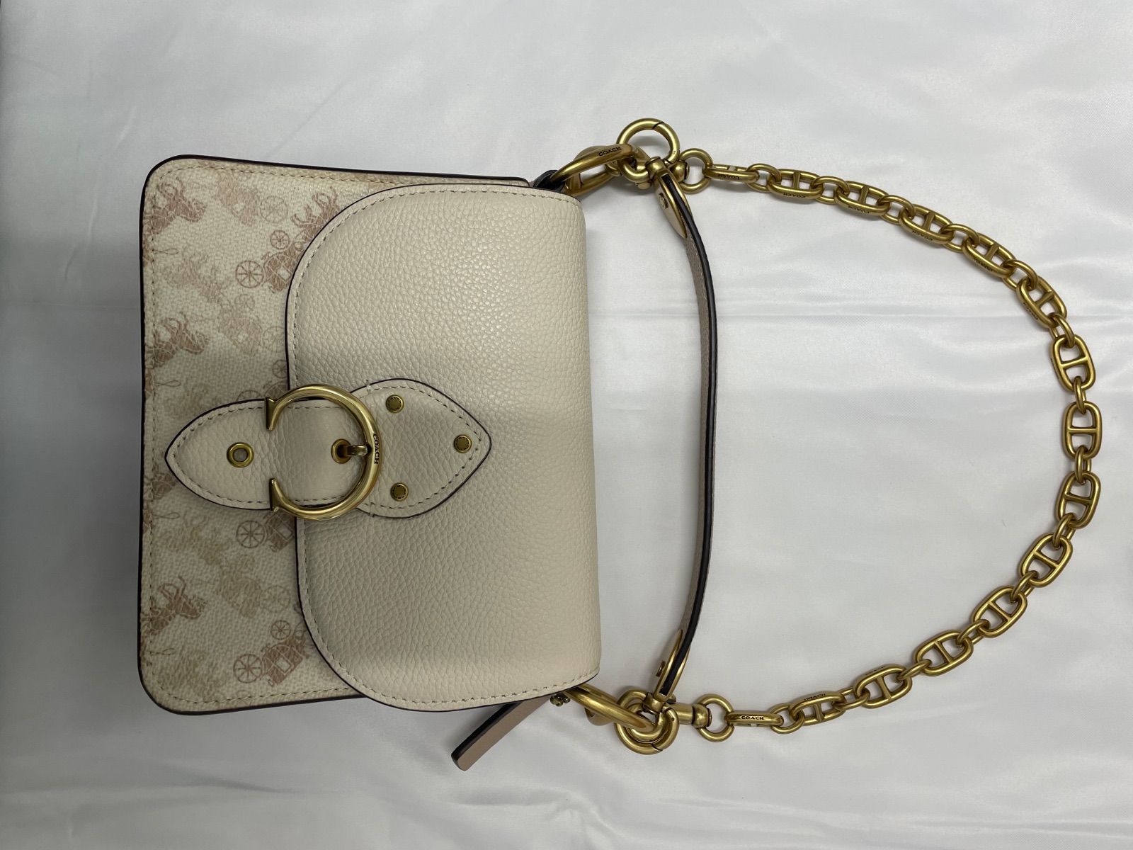 極美品 コーチ ビート ショルダーバッグ 18 ホースアンドキャリッジ 3way 4603 白 アイボリー 斜め掛け COACH
