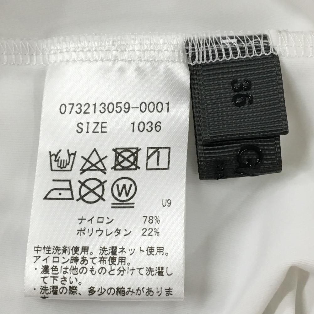 ジーフォア ノースリーブハイネックシャツ レディース 36(S) G/FORE 超美品】ジーフォア ノースリーブハイネックシャツ 白×黒 背面英字