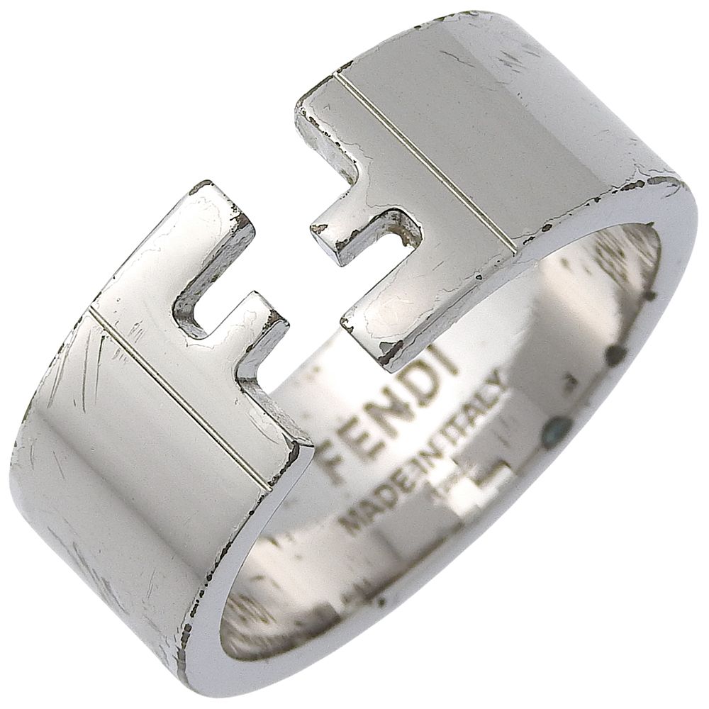 FENDI リング 金属製　Ｍサイズ FENDI】フェンディ Fロゴ 金属製 21.5号 ユニセックス 9.2g リング