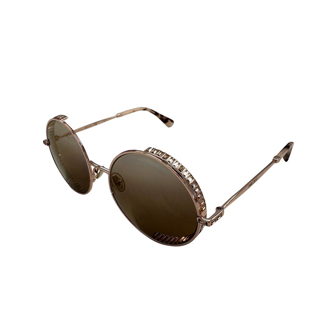 ジミーチュウ JIMMY CHOO サングラス レディース ブランド プラスチック フルリム ロイド ピンクゴールド GOLDY/S 56□19 145 クール おしゃれ 【中古】