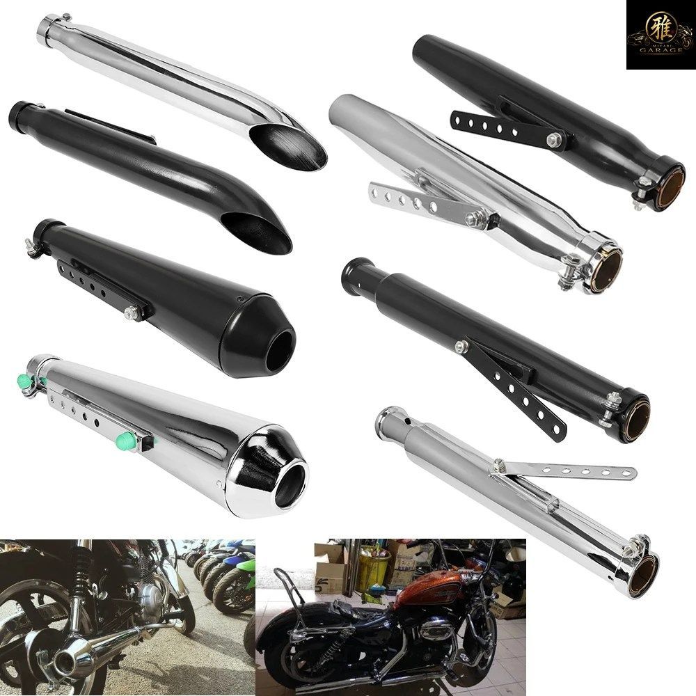オートバイ用排気マフラーパイプ ビンテージ クラシック 電気メッキ エスケープ モト カフェレーサー CG125 オートバイ用排気パイプ