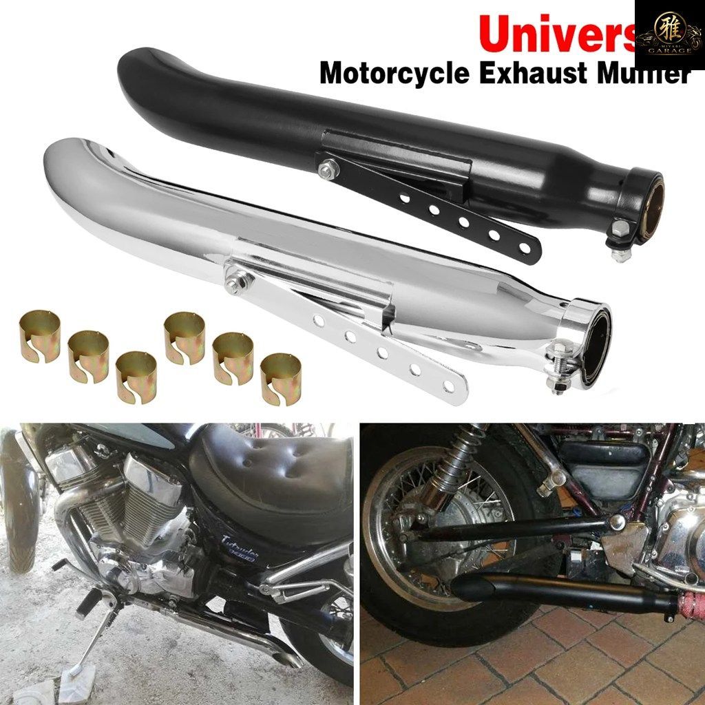 オートバイ用エキゾーストマフラーパイプチップ 38-45mm レトロビンテージリアパイプチューブエキゾーストカフェレーサーチョッパー