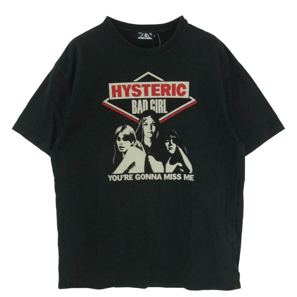 HYSTERIC GLAMOUR ヒステリックグラマー 02182CT18 BAD GIRL pt ポケ付 バッド ガール 半袖 Tシャツ ブラック系 L【中古】