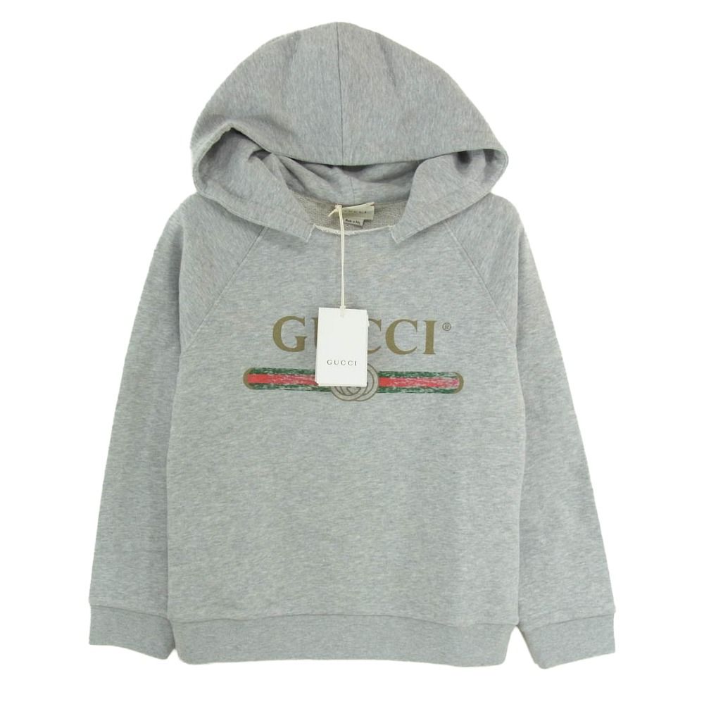 GUCCI グッチ 532484 X9O39 キッズ チルドレンズ ヴィンテージロゴ スウェット シャツ パーカー グレー系 8【極上美品】【中古】