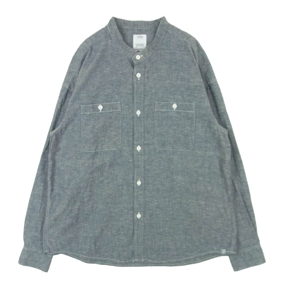 VISVIM ビズビム 0125205011011 25AW INGALL CHAMBRAY シャンブレー スタンドカラー 長袖 シャツ グレー系 3【中古】