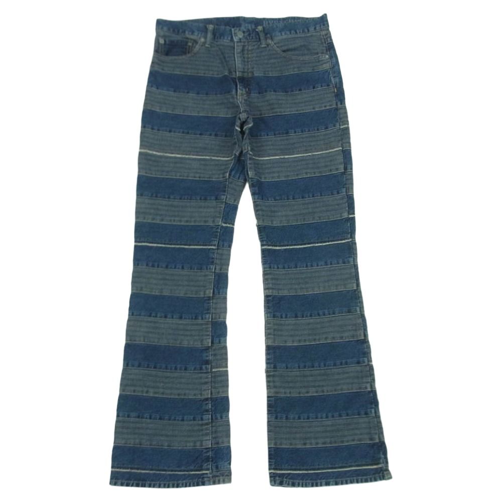 HYSTERIC GLAMOUR ヒステリックグラマー 02212AP01 ウミヘビ ツギハギ スクラッチ フレア デニムパンツ ブラック系 30【中古】 HYSTERIC GLAMOUR ヒステリックグラマー 21SS 02212AP01 KINKY