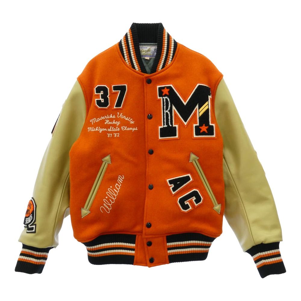 WHITESVILLE ホワイツビル WV15782 WOOL MELTON AWARD JACKET ウール メルトン アワード ジャケット オレンジ系 38【美品】【中古】