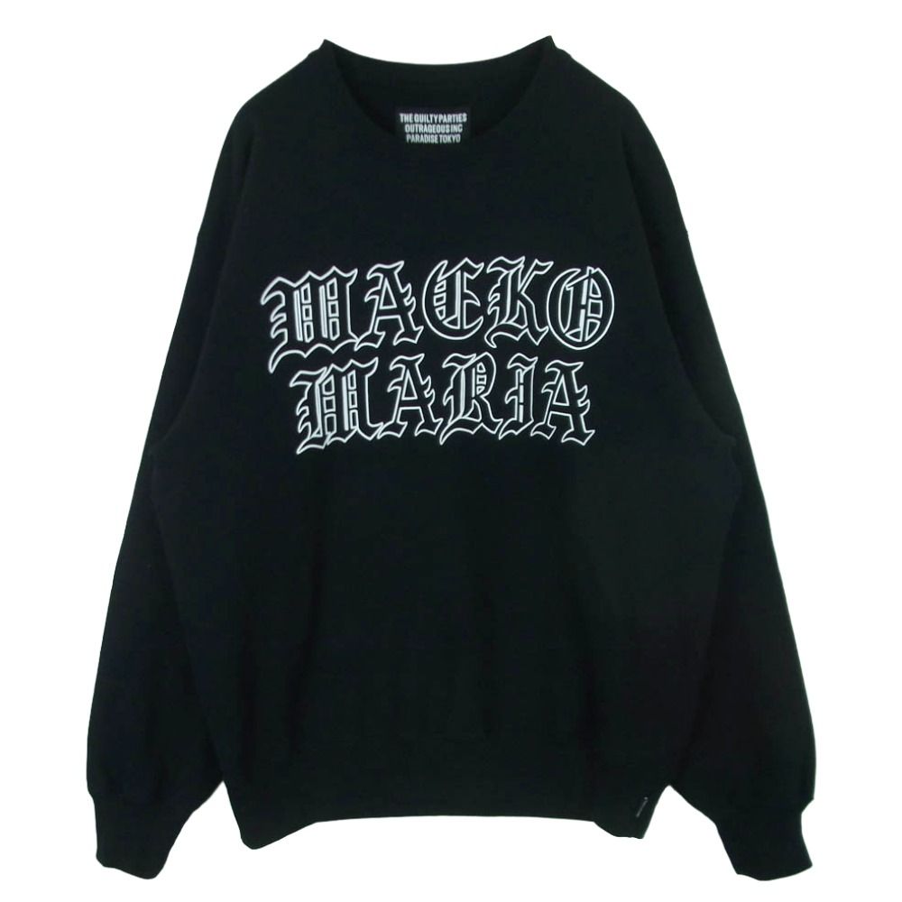 WACKO MARIA ワコマリア 26SS 26SS-WMC-SS06 WASHED MIDDLE WEIGHT CREW NECK SWEAT SHIRT クルーネック スウェット ブラック系 M【中古】