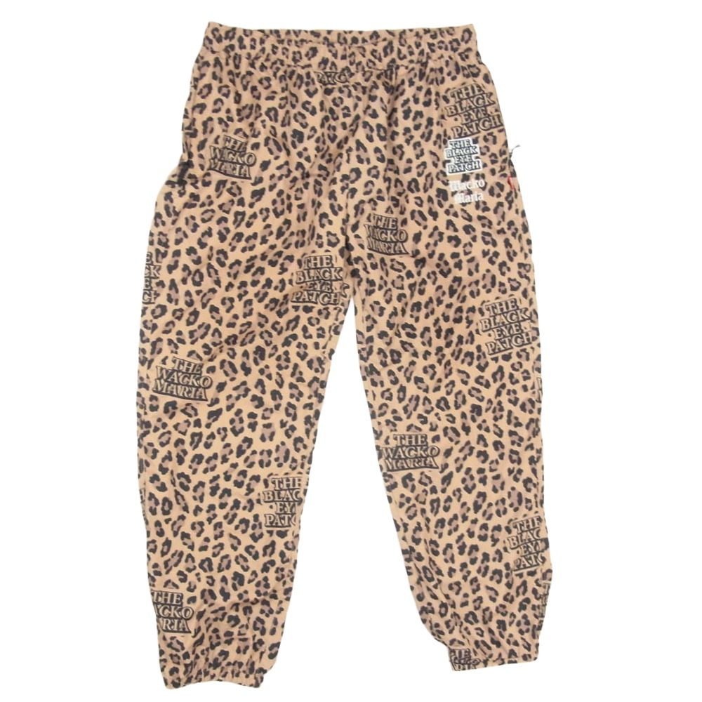 WACKO MARIA ワコマリア 22AW BEP-WM-TP02 × BlackEyePatch ブラックアイパッチ LEOPARD TRACK PANTS ロゴ刺繍 レオパード柄 トラックパンツ ブラウン系 L【中古】 WACKO MARIA ワコマリア 22AW BEP-WM-TP02 × BlackEyePatch ブラック
