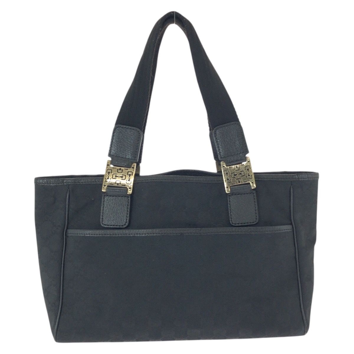 GUCCI グッチ ホースビット ブラック 黒 ゴールド金具 GGキャンバス