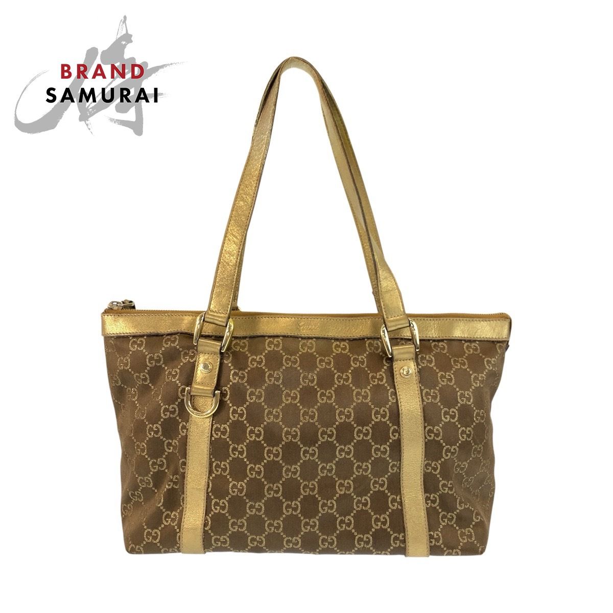 GUCCI グッチ アビー ゴールド ブラウン ゴールド金具 GGキャンバス