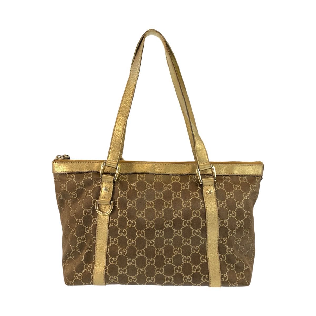 GUCCI グッチ アビー ゴールド ブラウン ゴールド金具 GGキャンバス