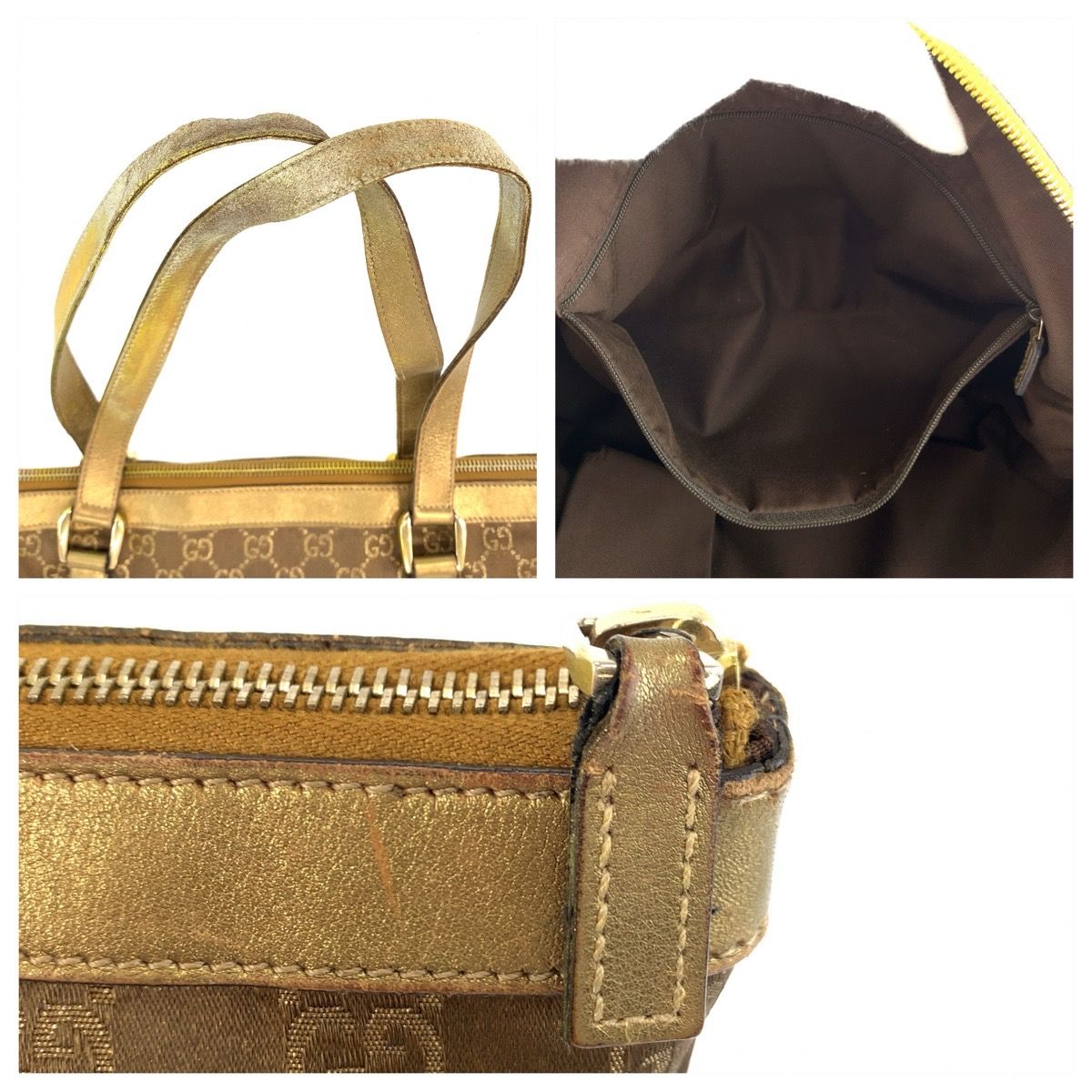 GUCCI グッチ アビー ゴールド ブラウン ゴールド金具 GGキャンバス