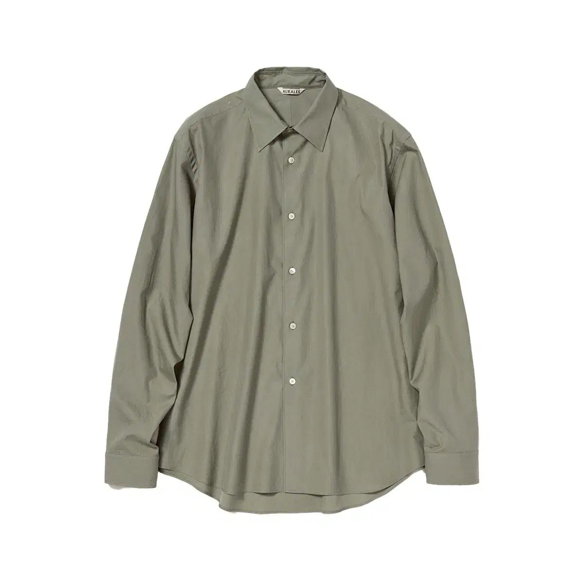 オーラリー washed finx twill シャツ カーキ