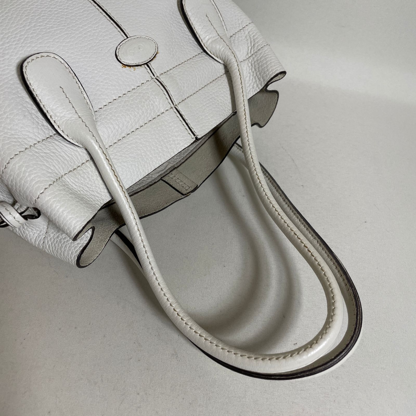 2606-50｜美品｜トッズ ハンドバッグ レザー ホワイト - メルカリ