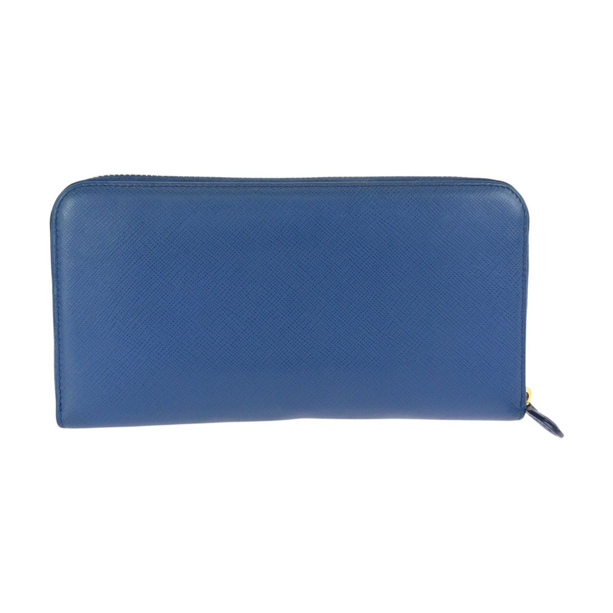 美品 PRADA プラダ サフィアーノ ブルー ゴールド金具 レザー 長財布