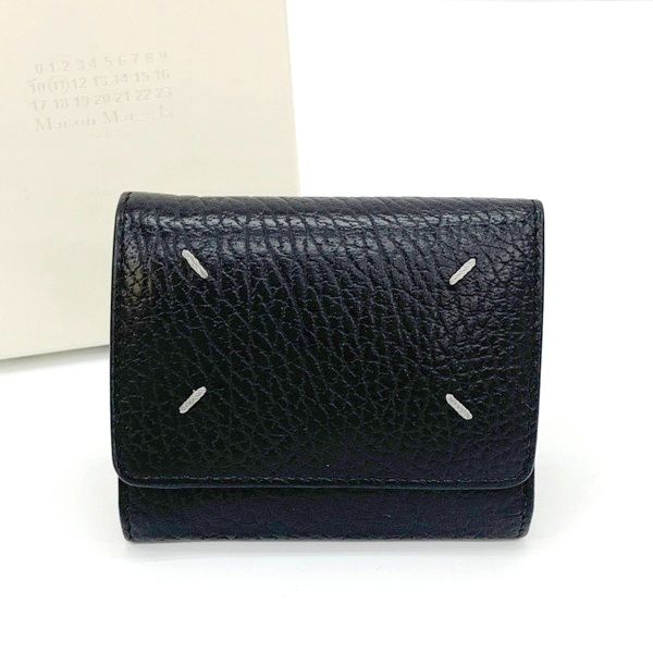 Maison Margiela メゾン マルジェラ 三つ折り財布 SA3UI0010 ミニ財布 コンパクト財布 ユニセックス メンズ ブラック 服飾小物 DF19534■