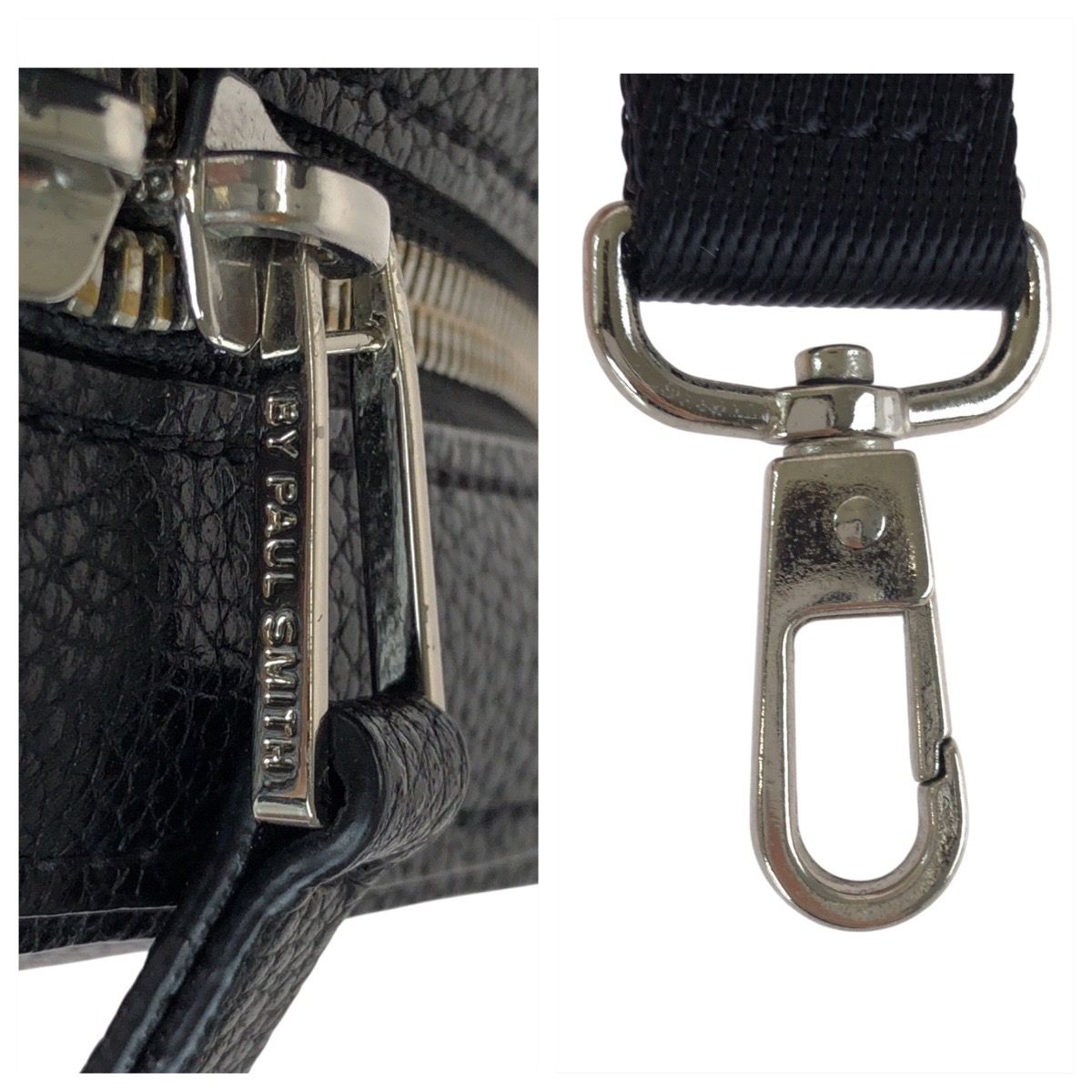 美品 Paul Smith ポール スミス ブラック 黒 シルバー金具 レザー