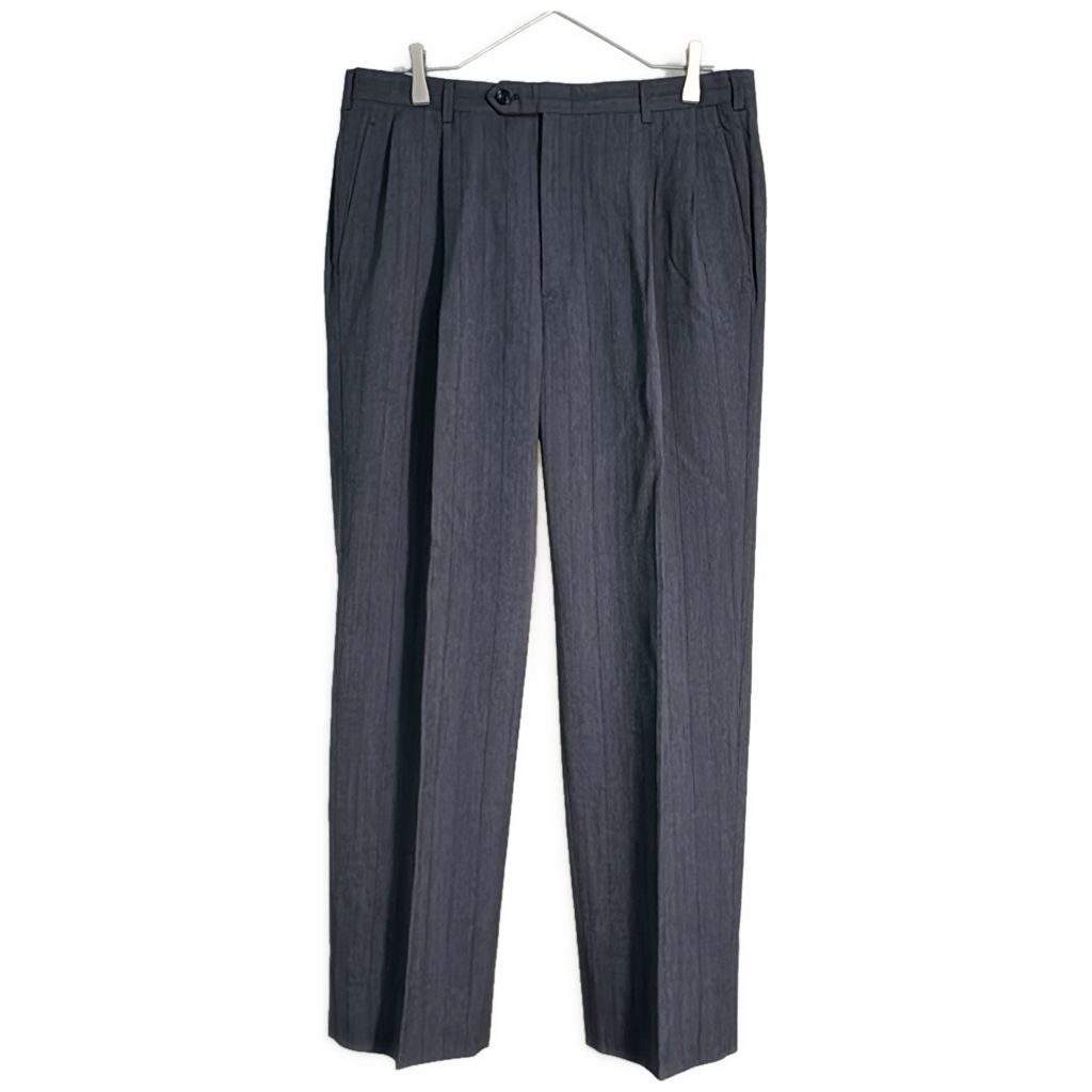 90年代 Christian Dior Monsieur クリスチャン ディオール ムッシュ 2タック スラックスパンツ ストライプ(メンズ W33)中古 古着 Y4272