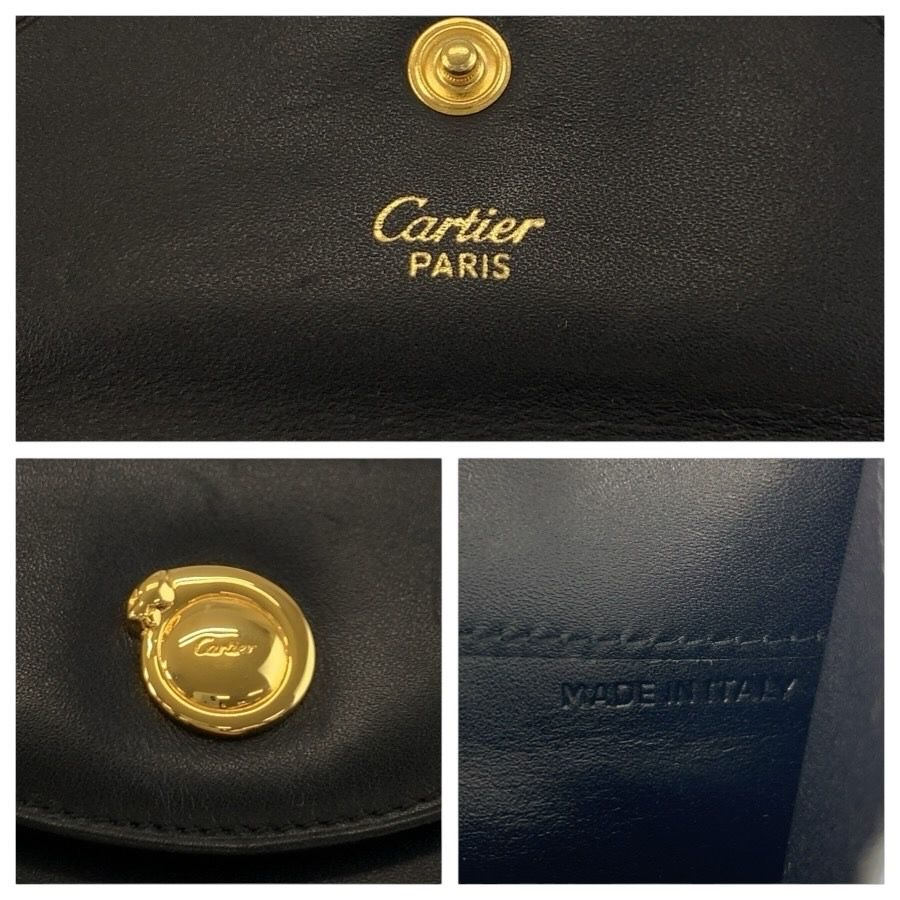 ✨美品✨Cartier パンテール ケース 男女兼用 ゴールド金具 レザー 美品 CARTIER カルティエ パンテール ブラック 黒 ゴールド金具 レザー