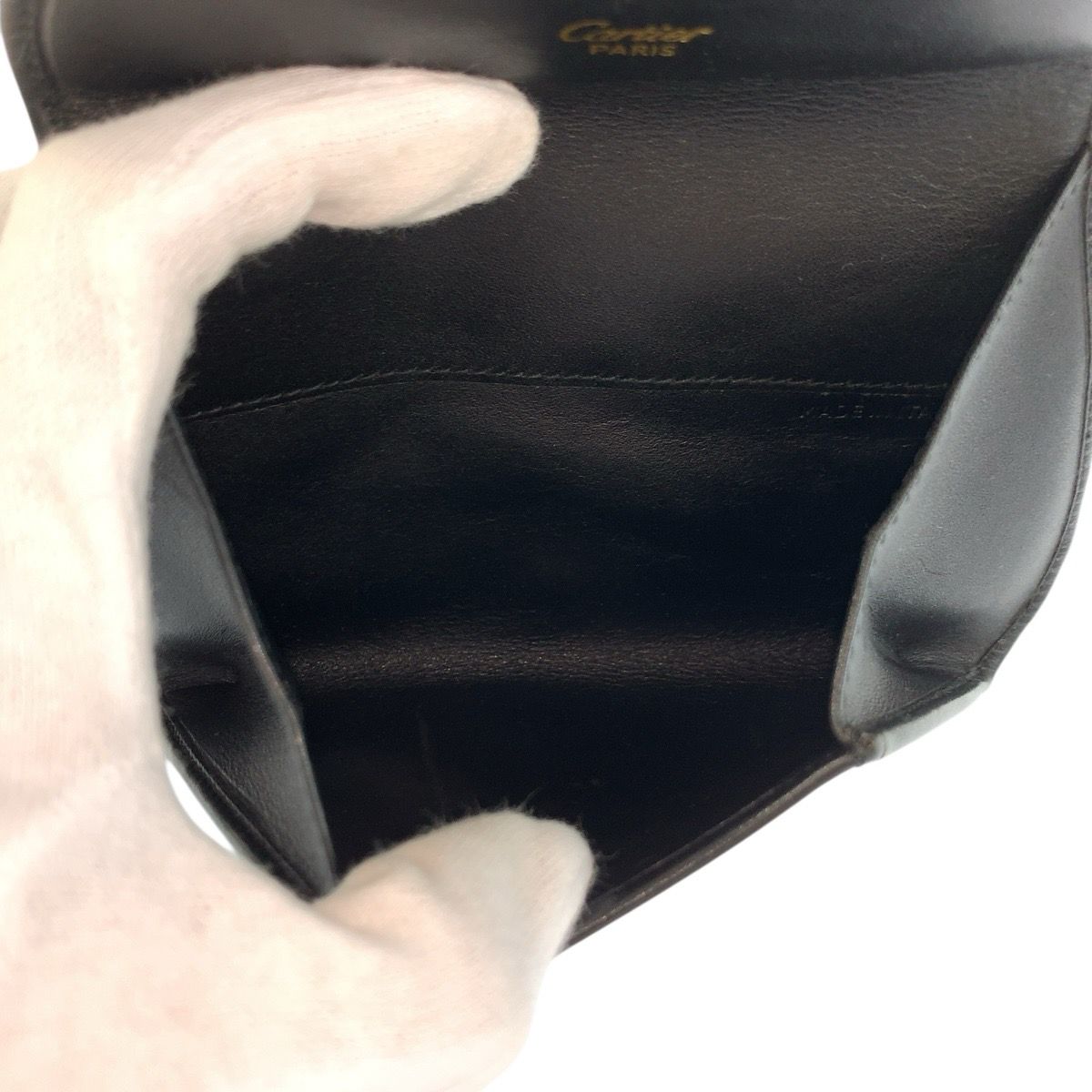 美品 CARTIER カルティエ パンテール ブラック 黒 ゴールド金具 レザー