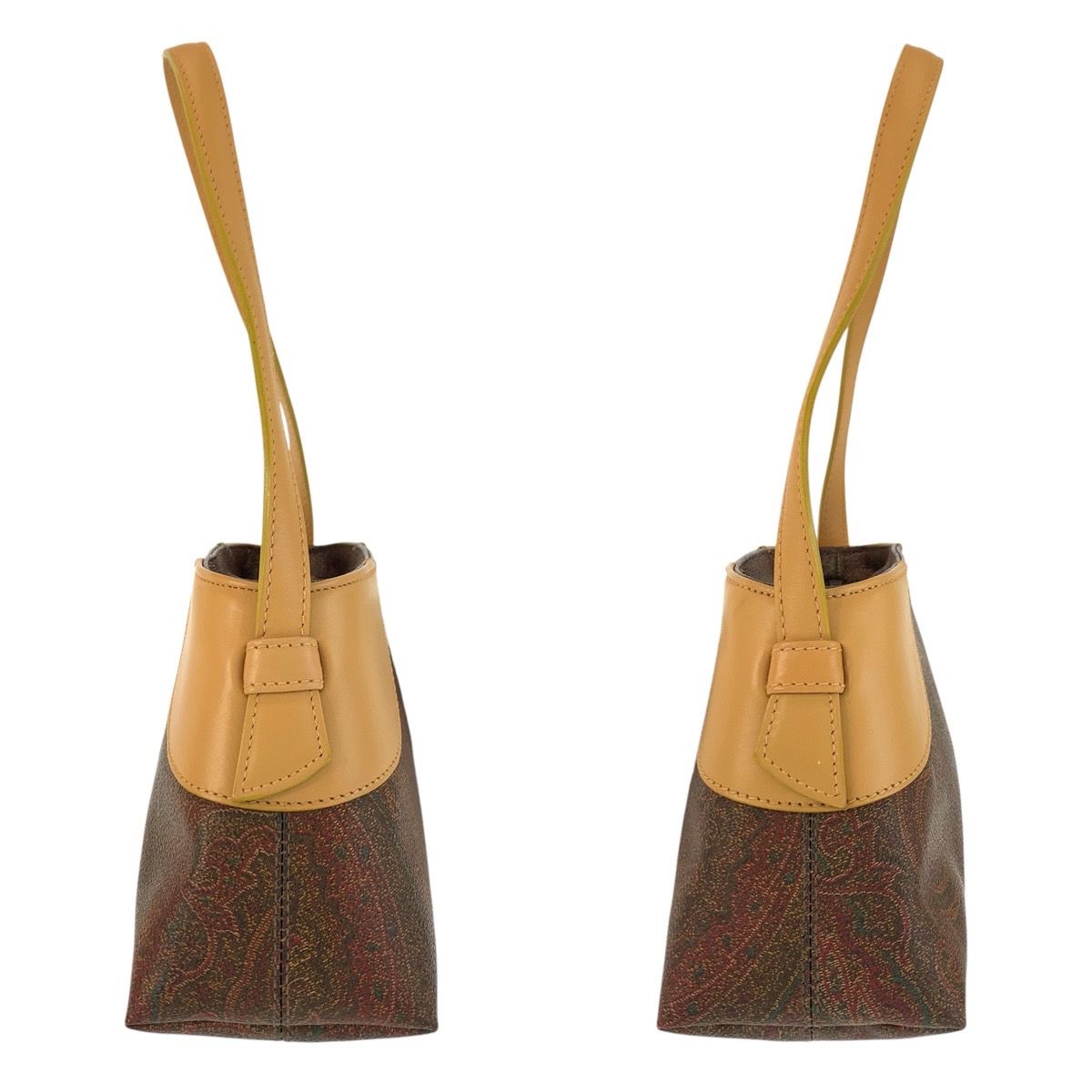 美品 ETRO エトロ ペイズリー柄 ブラウン PVC ハンドバッグ ショルダー