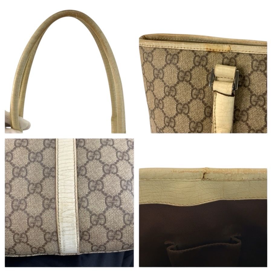 GUCCI グッチ ベージュ アイボリー シルバー金具 GGスプリーム