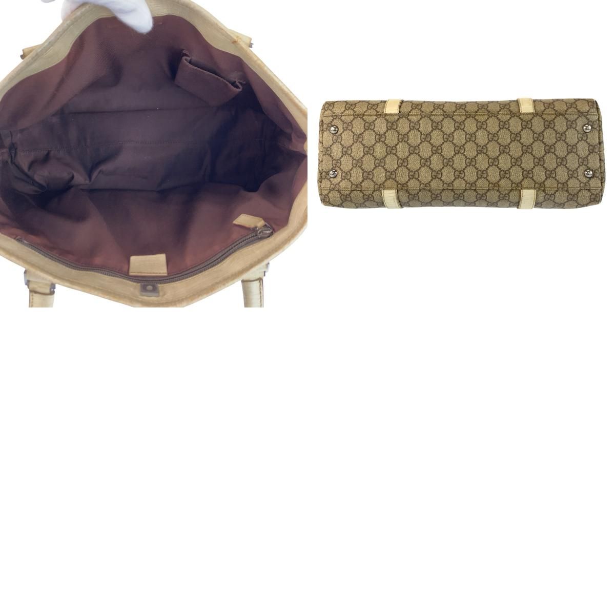GUCCI グッチ ベージュ アイボリー シルバー金具 GGスプリーム