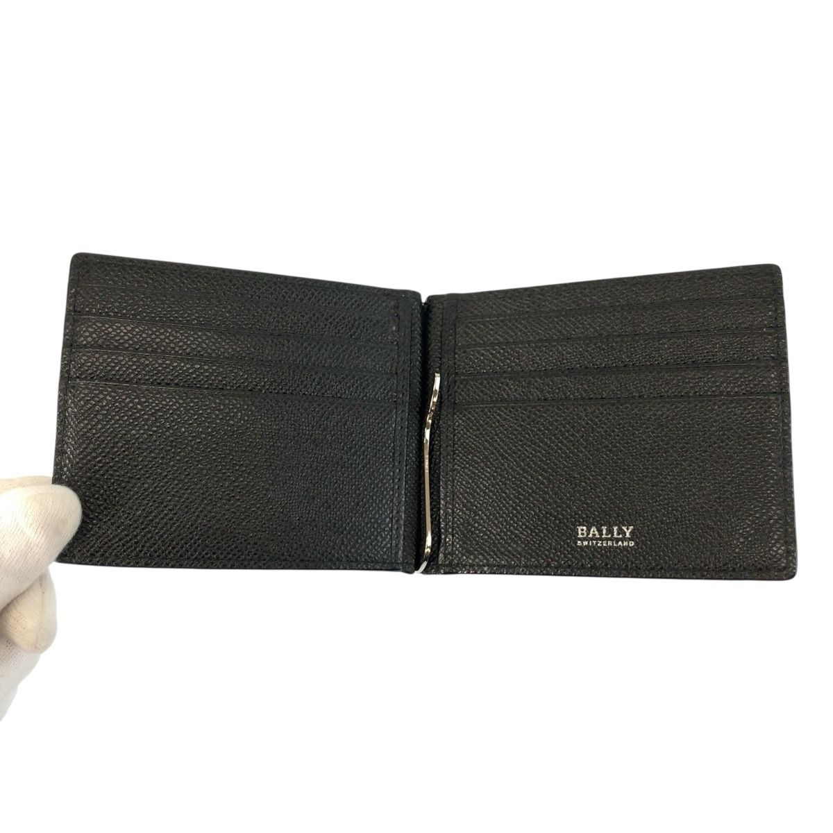 美品 BALLY バリー ブラック 黒 シルバー金具 レザー カードケース