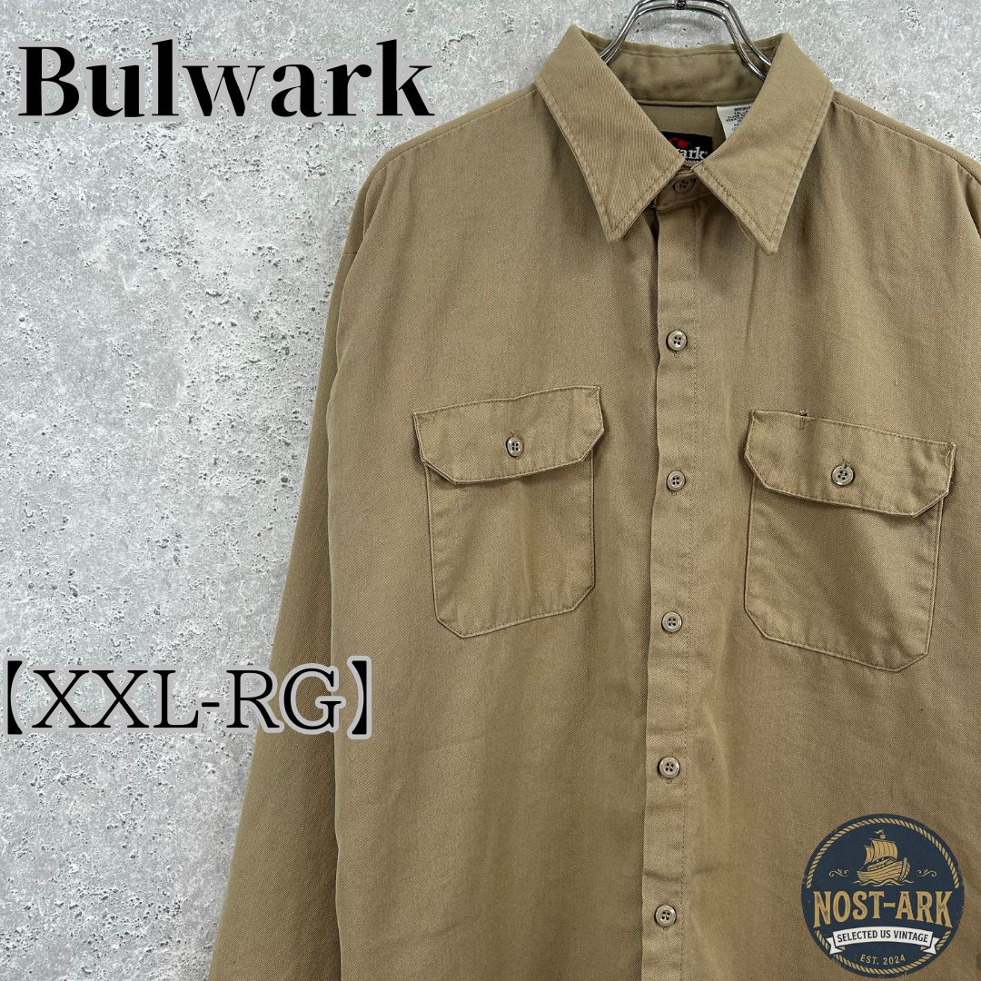 T72【Bulwark】ワークシャツ カーキ ベージュ〔XXL-RG〕