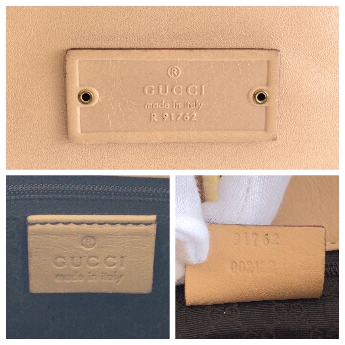 美品 GUCCI グッチ ベージュ ゴールド金具 レザー 91762 ショルダー
