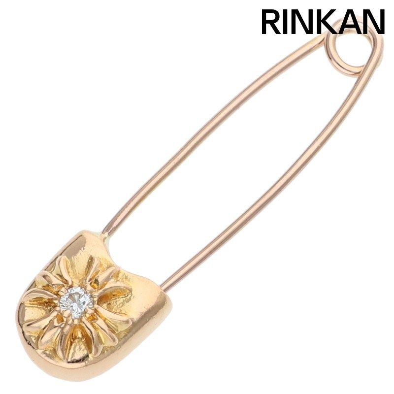 クロムハーツ 22K SAFETY PIN S 1DIA/22Kスモールセーフティピン 1ダイヤ/ゴールドネックレストップ メンズ