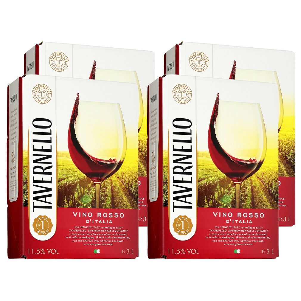 赤ワイン タヴェルネッロ ロッソ イタリア BIB バックインボックス 3L X 1ケース / 計4本 サントリー イタリア