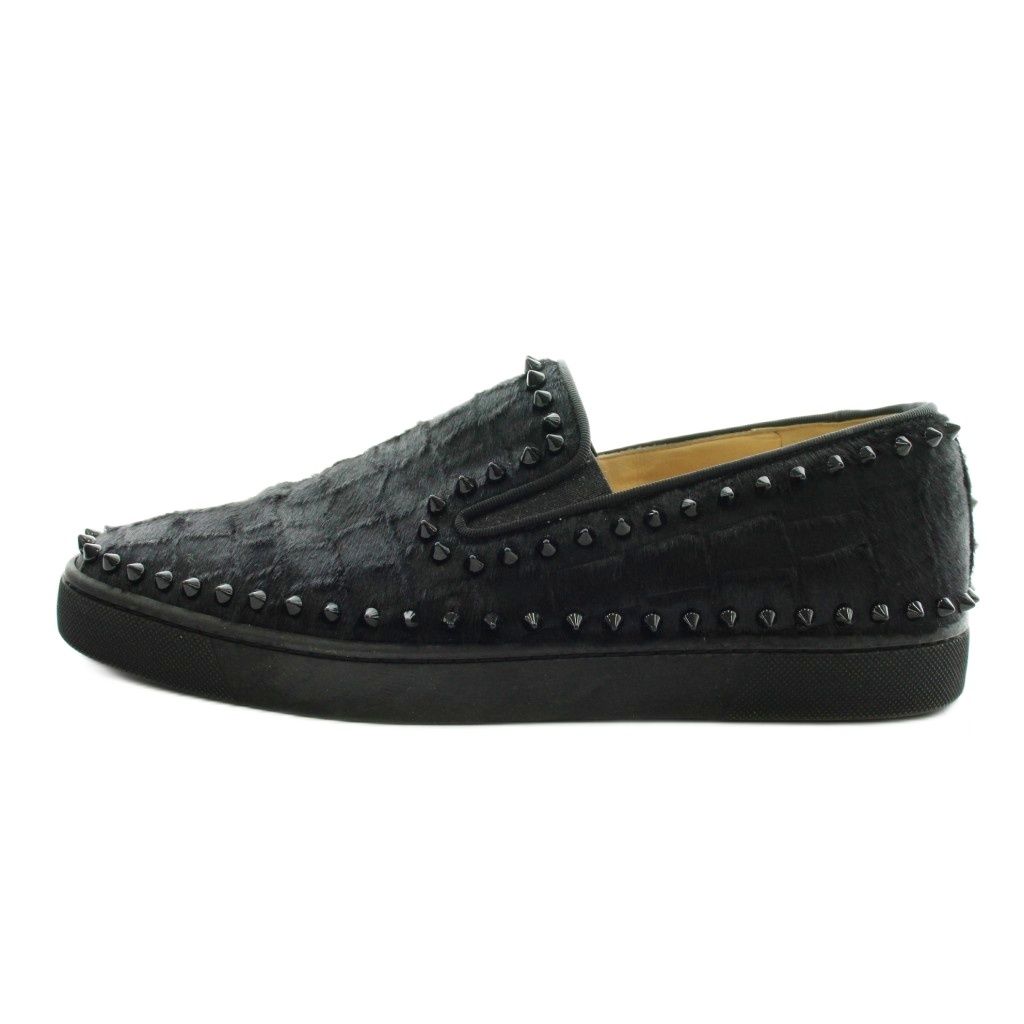 クリスチャンルブタン Christian louboutin スリッポン シューズ スタッズ 42.5 黒 ブラック /AN22