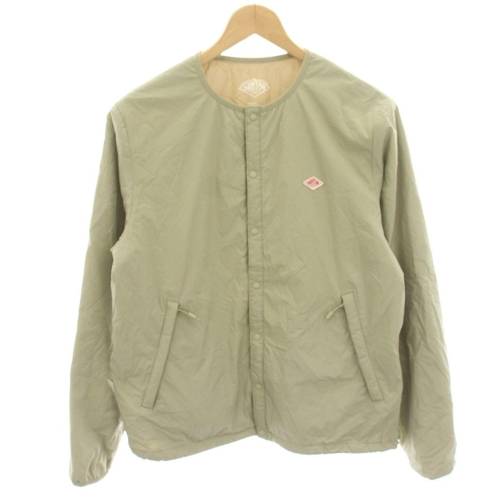 ダントン DANTON 中綿ジャケット ノーカラージャケット ナイロン M カーキ KW32-114-01 /HN