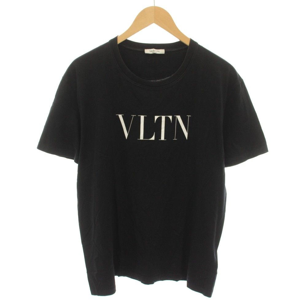 ヴァレンティノ ヴァレンチノ VALENTINO VLTNプリントTシャツ カットソー クルーネック 半袖 ロゴプリント L 黒 ブラック 白 ホワイト 5V3MG10V3LE /YT