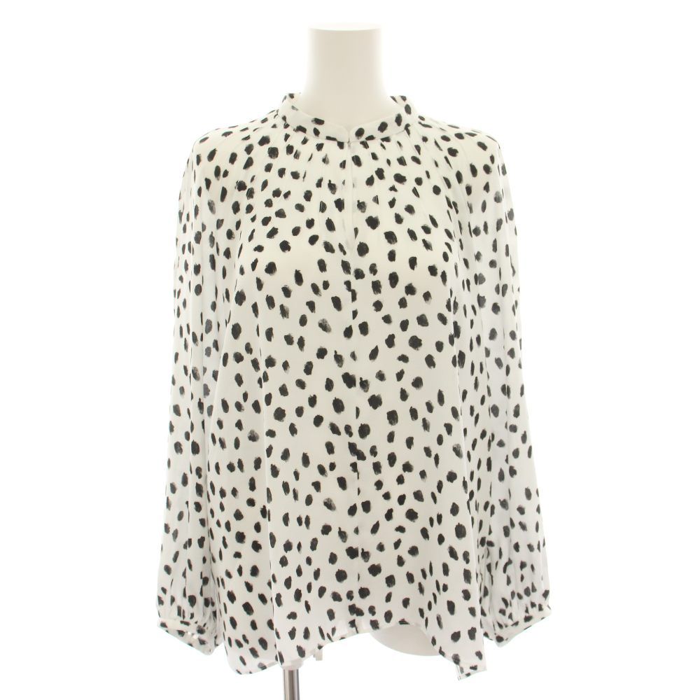 セオリーリュクス theory luxe 24SS インクポルカドットカミラ INK POLKA DOT CAMILA ブラウス カットソー 長袖 ドット柄 38 白 ホワイト 黒 ブラック 03-4108200-990-038 /YT