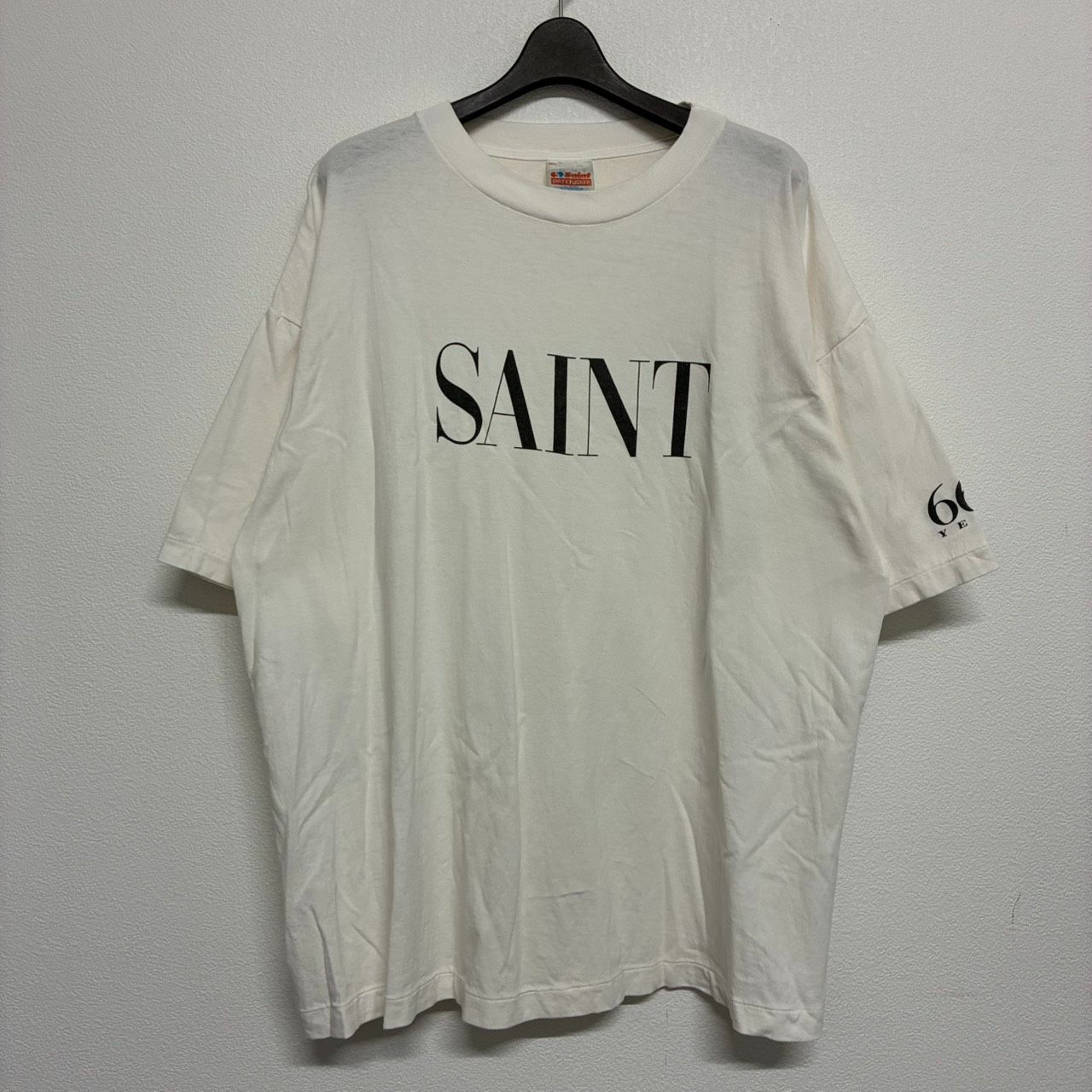 SAINT Mxxxxxx セントマイケル セントロゴ プリント 白 ホワイト 半袖 Tシャツ トップス メンズ レディース XXLサイズ 美品 2726