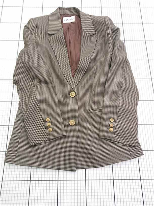 RANCLIC チェック柄ジャケット ベージュ系 ◇ Θ ランクリック RANCLIC RNCL-018 チェック柄テーラードジャケット