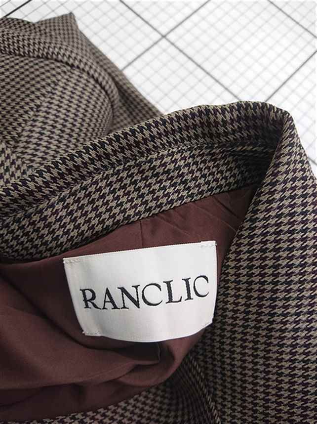 RANCLIC チェック柄ジャケット ベージュ系 ◇ Θ ランクリック RANCLIC RNCL-018 チェック柄テーラードジャケット