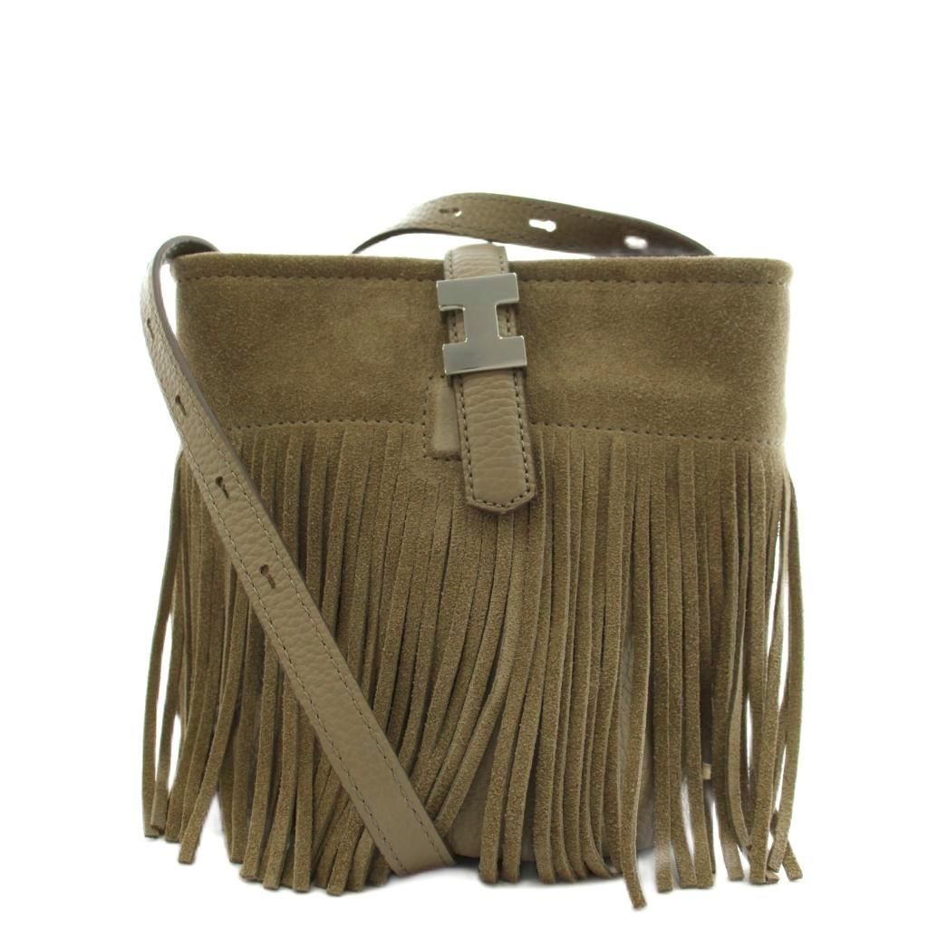 イアクッチ IACUCCI テア TEA XS SUEDE/CERVO ショルダーバッグ フリンジ レザー スエード サンドベージュ /AN24
