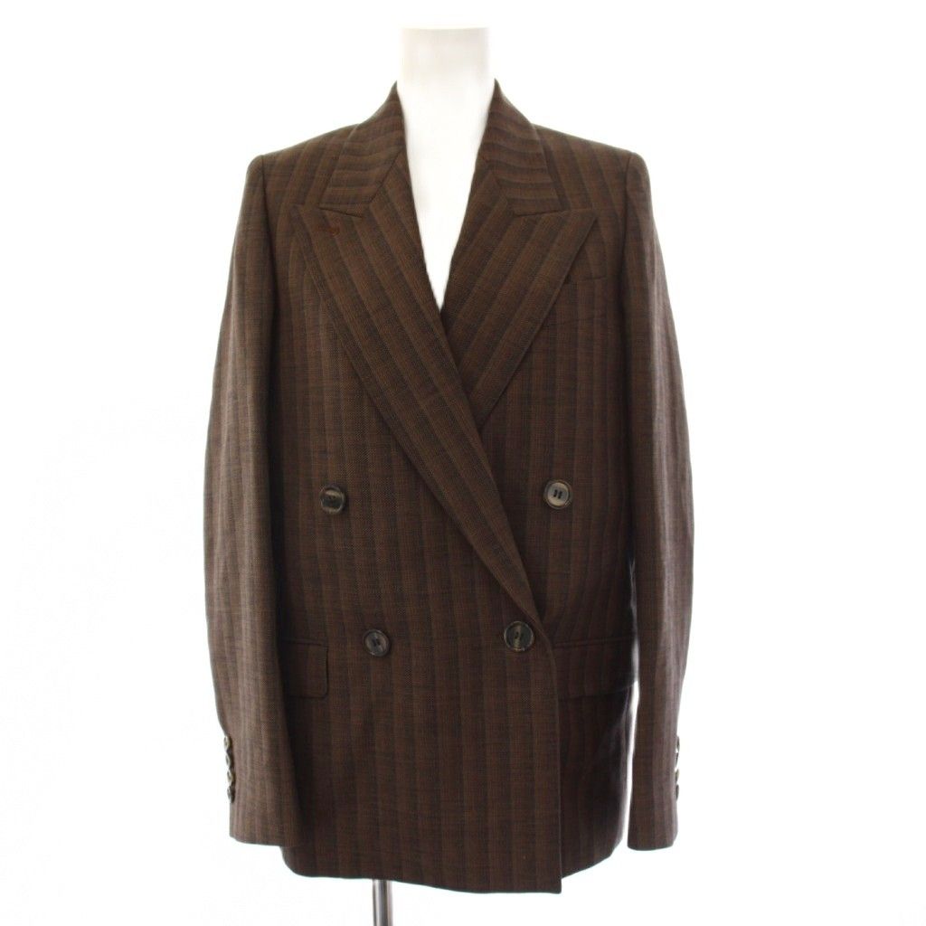 アクネ ストゥディオズ Acne Studios テーラードジャケット ダブル ストライプ柄 ウール 32 茶 ブラウン FN-WN-SUIT000307 /AN52