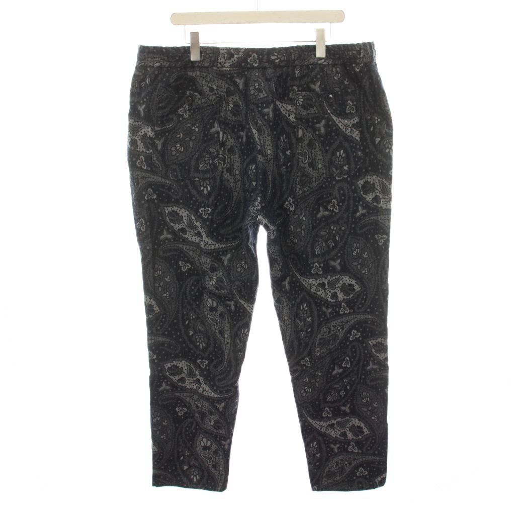 エトロ イージーパンツ ウエストゴム ジップフライ 総柄 麻 56 紺 ネイビー エトロ ETRO イージーパンツ スラックス ウエストゴム ジップフライ 総