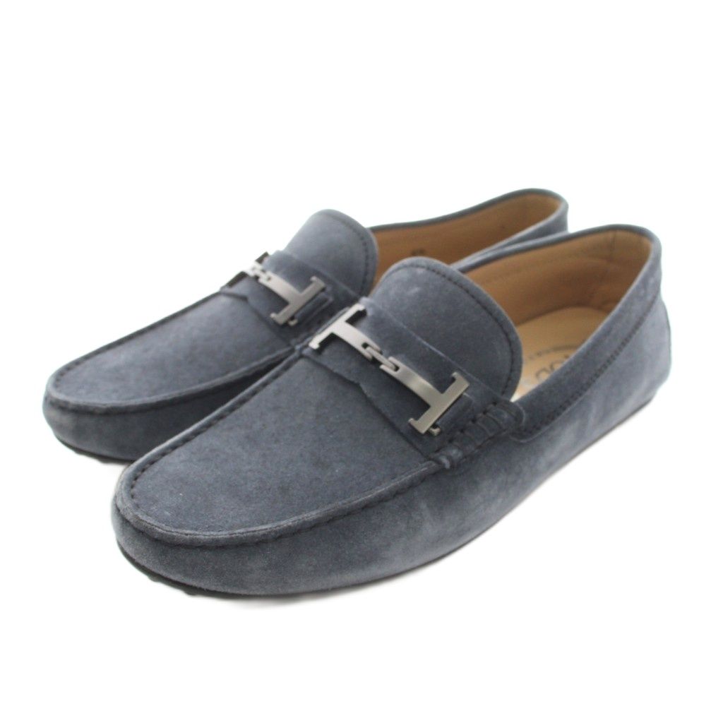 トッズ TOD'S ローファー ドライビング シューズ スエード 6.5 紺 ネイビー /YM