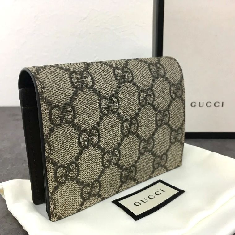 未使用品 GUCCI GGスプリーム コンパクトウォレット 508757 ベージュ 箱付き 286