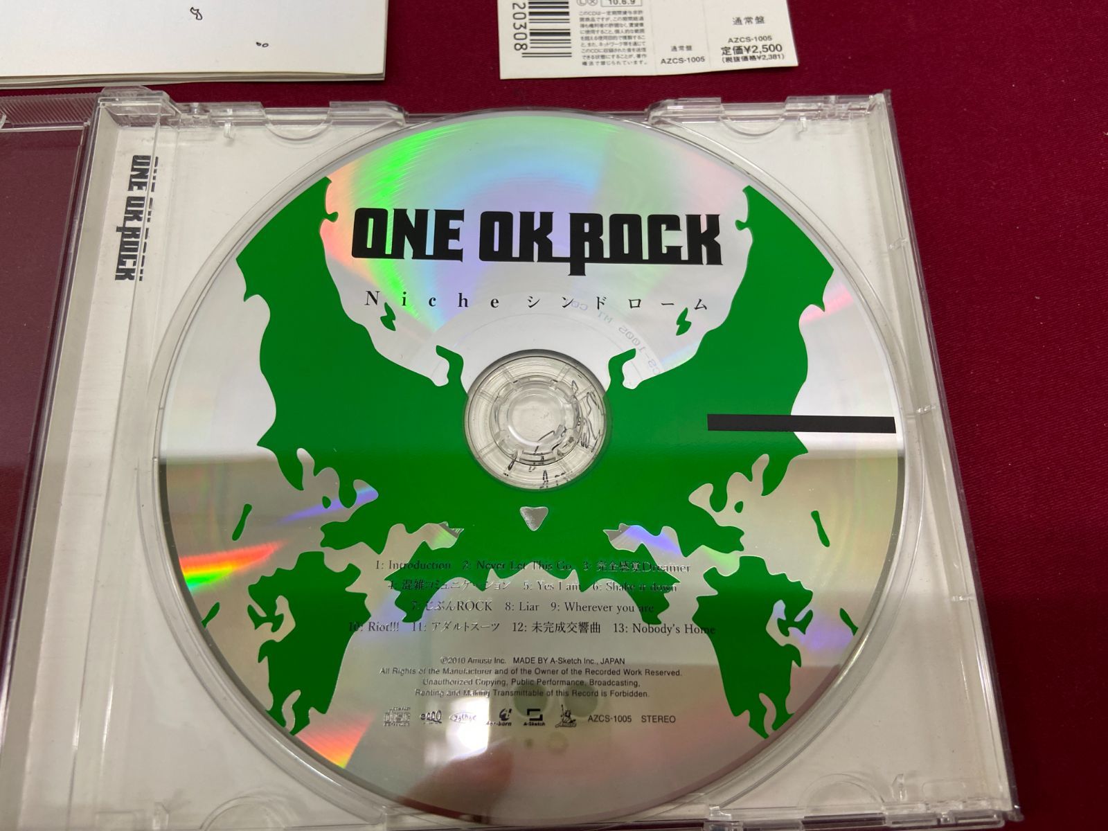 カメ】 【CD】 ONE OK ROCK Nicheシンドローム 通常盤 ワンオク 710